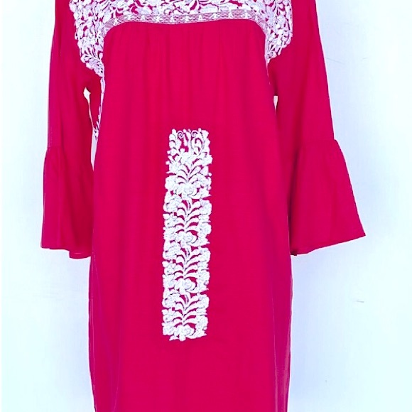 J Marie embroidered Regina Dress bell sleeve XSmall Retail $104 Price $45 New - Picture 2 of 5